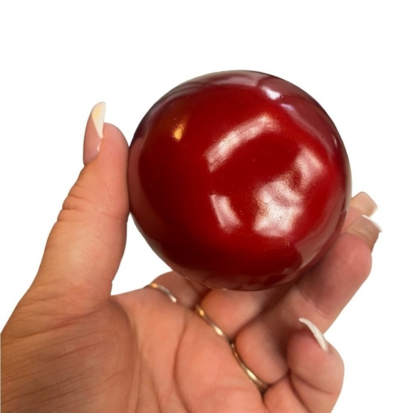 Wooden Red Apple Brass leaf Paperweight Home Decor - Set of two - Picture 7 of 8